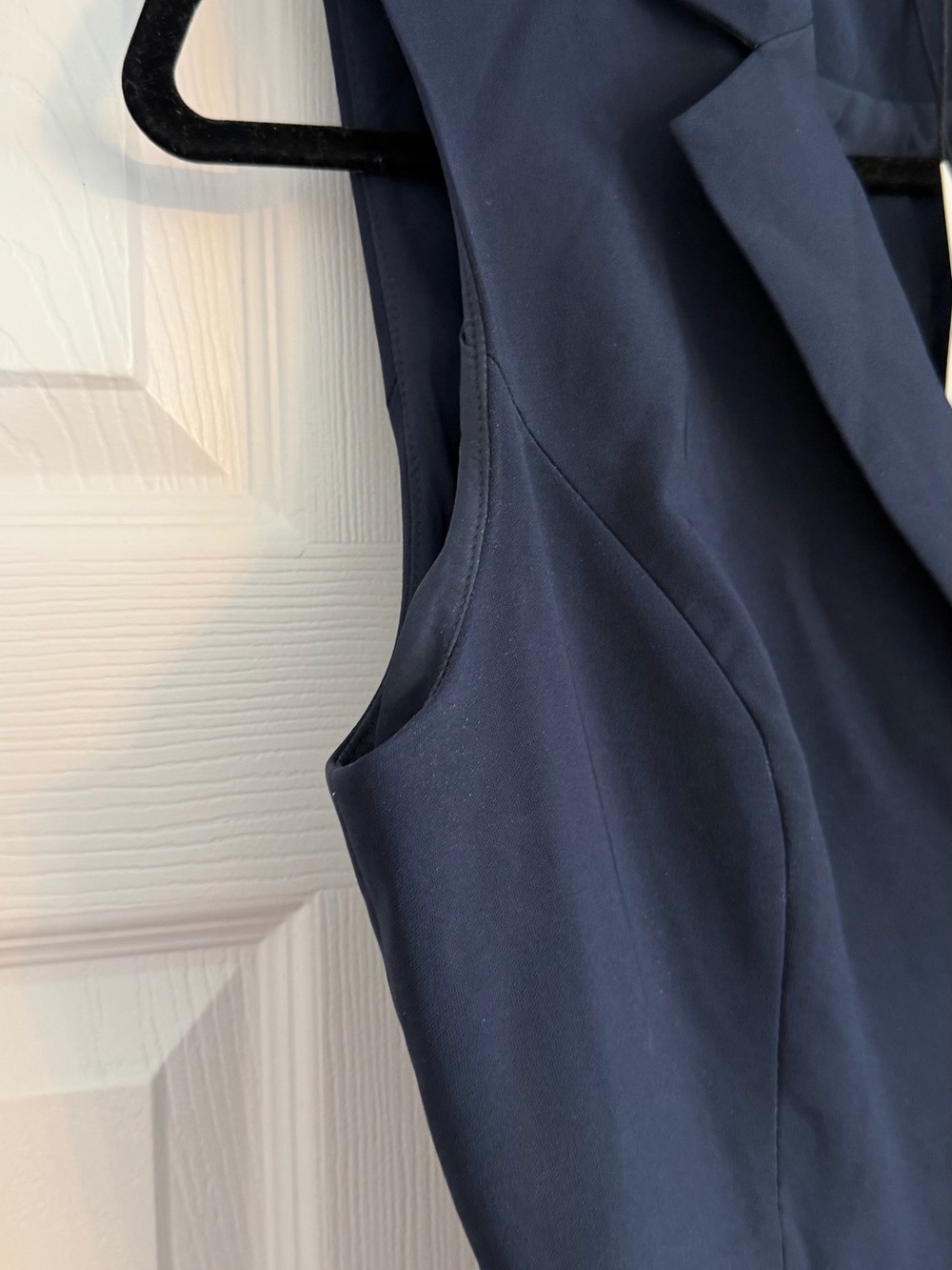 New with tags Commense Belted Pleated Sleeveless Blazer Dress in navy sz L - Picture 6 of 14